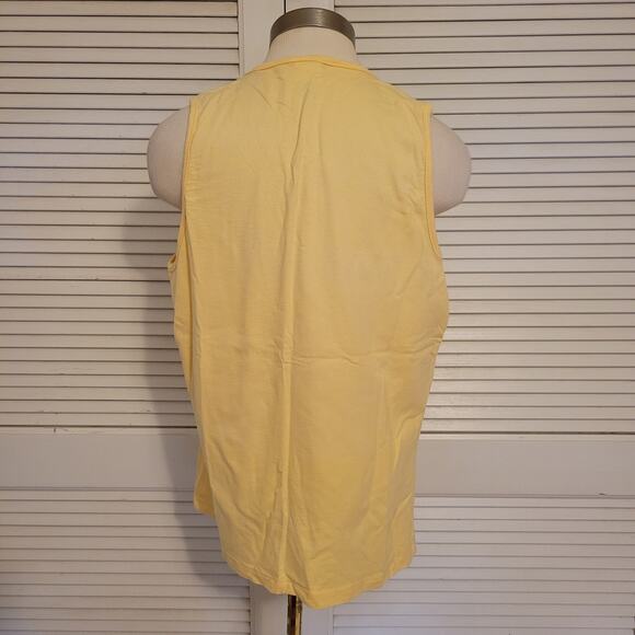 Y2K Yellow Teddy Bear Graphic Tank Top 2000s Flowy Cotton XL Summer Cute - Picture 4 of 8